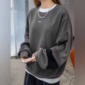 Most,M, Dazy, oversize,‎ bishop block color longsleeve, round neck sweatshirt